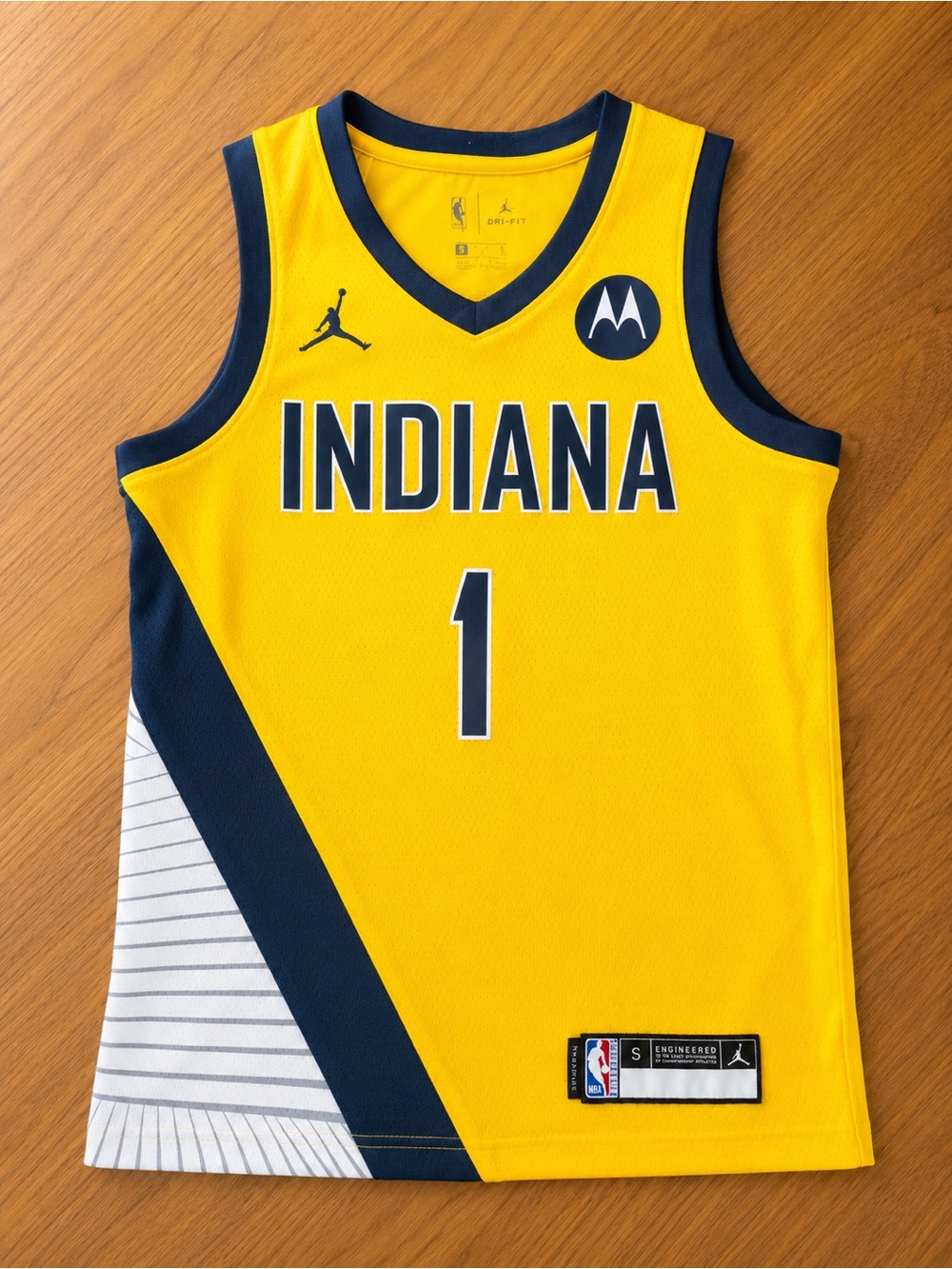 Official NBA Warre  Yellow & Navy Indiana Basketball Jersey